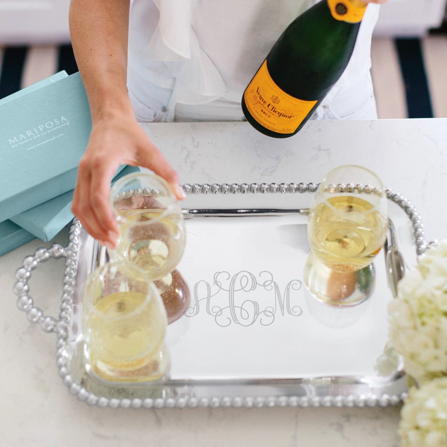 Pearled Service Tray