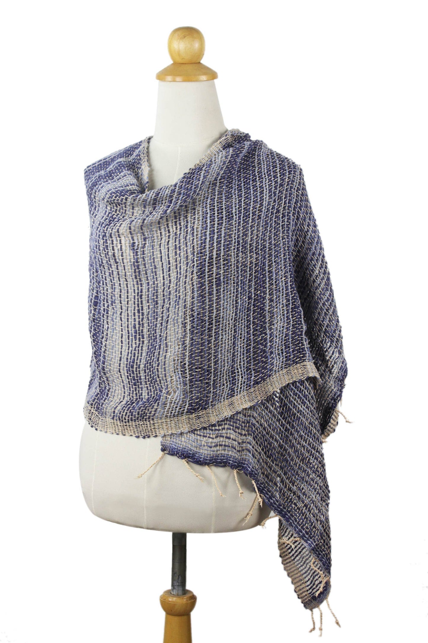 Blue Cotton Shawl - Breezy Blue