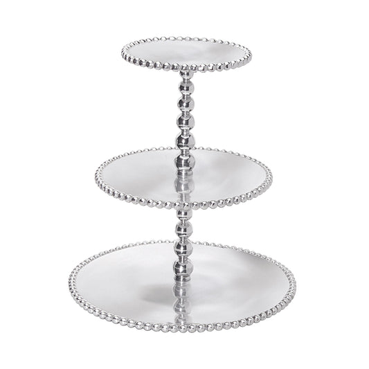 Pearled 3-Tiered Cupcake Server