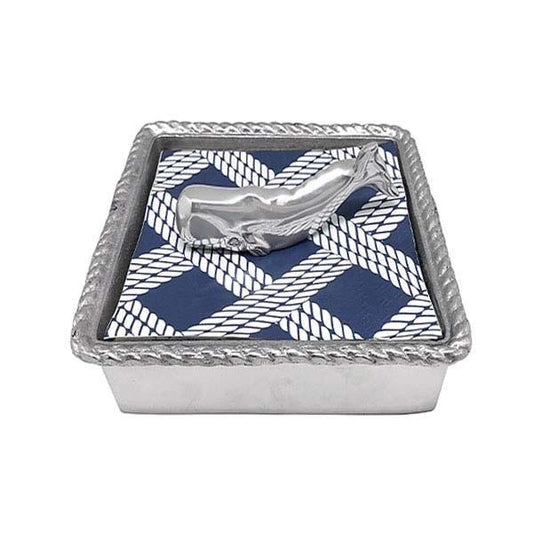 Rope Napkin Box- Nantucket Whale
